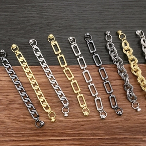 Catene in lega di zinco fai-da-te in nero opaco, oro e argento per bigiotteria