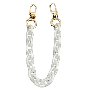 White acrylic link chain strap with gold metal lobster clasps for luxury women handbags