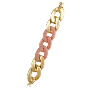 Golden metal and pink acrylic chunky link chain bracelet for DIY jewelry and phone cases