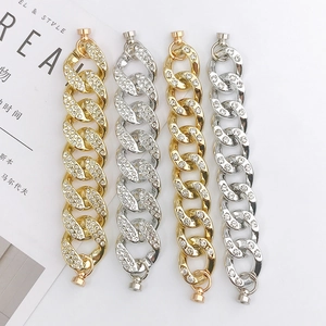 Acryl Strass Cuban Link Kette DIY Schmuck Zubehör Für Armband Handyhülle Dekoration Luxus Gold Silber Beschichtung
