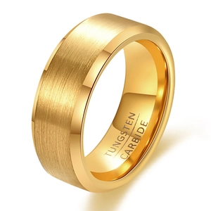Men's Tungsten Carbide Ring Brushed Matte Finish Beveled Edge Polished Inner Minimalist Fashion Wedding Band Jewelry Gift