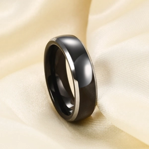 Tungsten Carbide Ring For Men Women Minimalist Polished Plain Band 6mm 8mm Width Black Gold Silver Color Unisex Fashion Jewelry