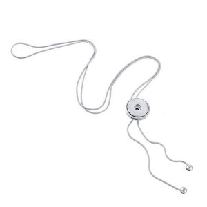Gepolijste zilveren slangenketting met 13mm drukknoop hanger basis voor dames