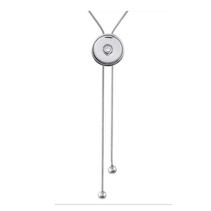 Zilveren 13mm drukknoop ketting met hangende slangkettingen en bolletjes