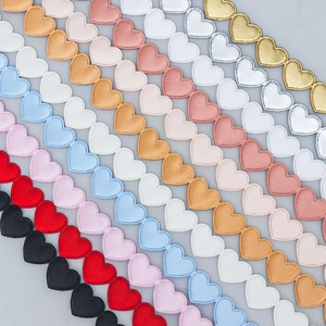 Double-layered polyester heart ribbon in multiple vibrant metallic colors for gift wrapping