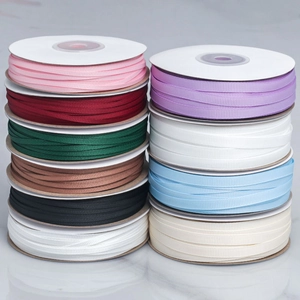 Polyester Grosgrain Ribbon Solid Color Ribbed Webbing For DIY Hair Accessories Gift Wrapping Baking Decoration Handmade Craft Supplies