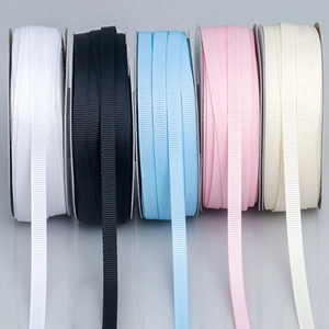 Multi-color 6mm ribbed grosgrain ribbon set for DIY crafts and gift wrapping