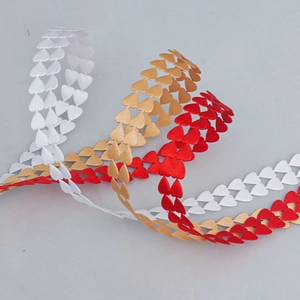 Double-layer heart-shaped satin ribbons for Valentine's Day gift and floral packaging