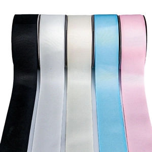 4cm grosgrain ribbon rolls in five colors with textured surface for DIY hair bows
