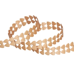 Champagne gold double heart polyester ribbon for flower packing and gift wrapping