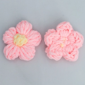 Handmade crochet milk cotton puff flowers in pink for DIY clothing accessories