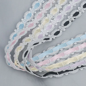 Polyester Lolita Lace Trim Ribbon Double Sided Hollow Embroidery Lace For DIY Garment Sewing Wedding Party Decor Craft