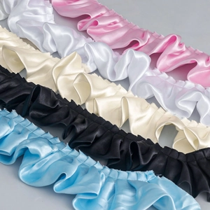 5cm Satin-Rüschenborte in fünf Farben für DIY-Kleidung, Heimtextilien und Bastelarbeiten