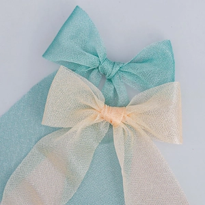 Elegant 4cm sheer organza ribbons in mint green and champagne for DIY gift packaging