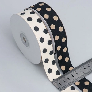 Ruban gros-grain à pois de 2,5 cm pour nœuds de cheveux DIY et décoration de cadeaux