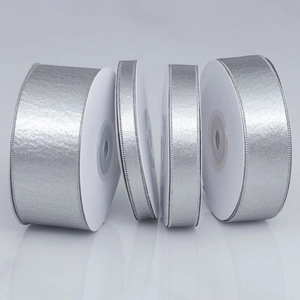 Silver Metallic Snowflake Ribbon For DIY Handcraft Gift Wrapping Clothing Accessories Double Sided Satin Fabric Ribbons Decoration
