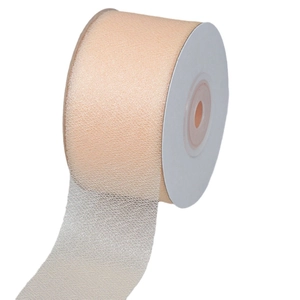 4cm peach pink sheer mesh ribbon roll for floral gift wrapping and DIY bows