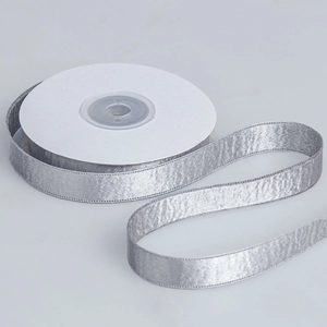 Silver-gray snowflake pleated ribbon on spool for DIY clothing decorative accessories