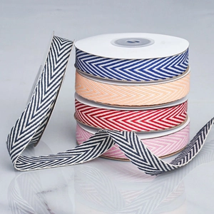 Herringbone Polyester Cotton Ribbon Two Tone Woven Webbing Tape For DIY Hair Bow Gift Wrapping Clothing Accessories