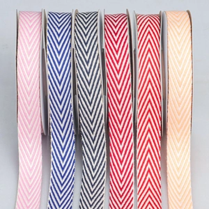Two-tone herringbone twill ribbons in six colors for DIY bows and gift packaging