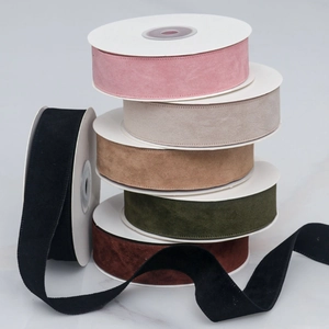 Double Sided Velvet Ribbon With Pressed Stitched Edge Suede Texture For DIY Sewing Crafts Gift Wrap Hair Accessories Decoration