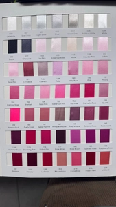 Detailed color chart showing 49 shades of 1.5cm polyester ribbon for DIY crafts