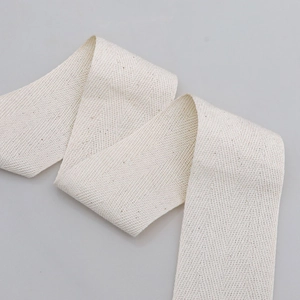 Sangle épaisse en coton écru avec motif à chevrons pour sacs et vêtements