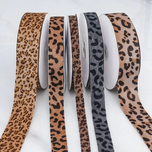 Single-sided velvet leopard print ribbon collection for DIY bows and garment accessories