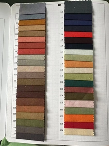 Detailed fabric color chart showing textured cotton linen ribbons with numbered swatches