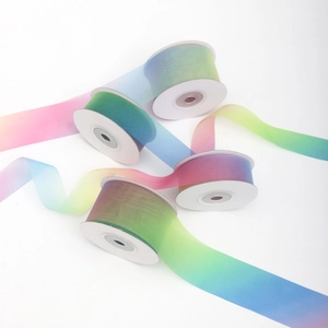 Nastri in organza arcobaleno sfumato per artigianato fai-da-te e confezioni regalo