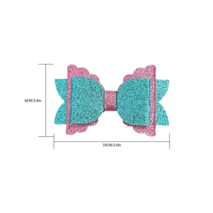 Nœud papillon scintillant rose et sarcelle, accessoire DIY de 10x6cm avec paillettes