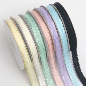 Colorful wavy edge lace trim ribbons for DIY flower gift box packaging and hair accessories