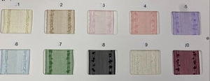 Dettaglio di 10 colori di nastro in organza a doppia linea per accessori per capelli fai da te