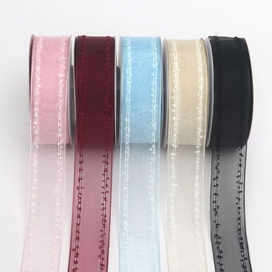 Cinque colori di nastri in organza ricamati per accessori per capelli DIY e regali