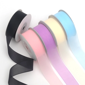 2.5cm colorful semi-transparent jelly organza ribbon set for DIY gift wrapping