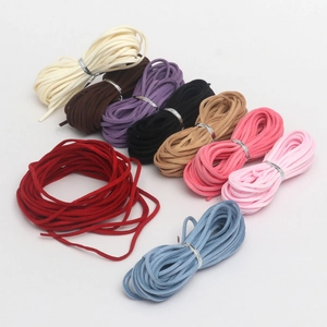 Nine rolls of colorful 2.6mm faux suede cords for DIY jewelry and flower box decoration