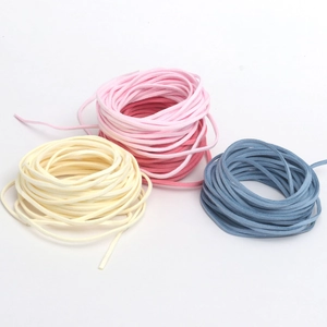 Flat 2.6mm faux suede cord in pink, beige and blue for DIY jewelry and crafts