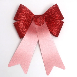 Fiocco decorativo rosso scintillante con paillettes per decorazioni natalizie e regali