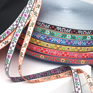 Ethnic style floral embroidery ribbons in multiple colors for garment lace decoration