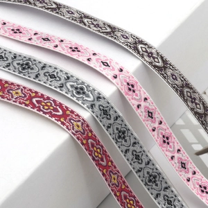Ethic style 1.5cm jacquard ribbon with folk patterns in four different colorways
