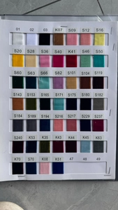 Nuancier détaillé de 50 rubans de velours avec codes pour nœuds de cadeaux décor