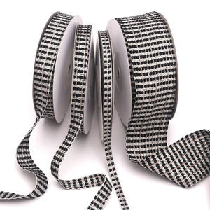 Plaid Tweed Style Ribbon With Rose Gold Metallic Wire For DIY Bows Gift Wrapping Hair Accessories Woven Webbing Decoration