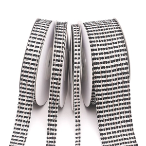Black and white tweed ribbon with gold metallic thread for DIY hair bows and gift wrapping