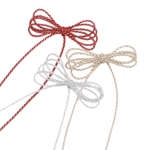 Handmade 3mm metallic braided rope bows in gold, silver and red for DIY hair accessories