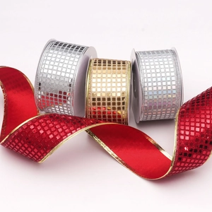 Nastro a Paillettes Scintillanti Metallico Rotolo con Trama a Griglia per Confezioni Regalo di Natale Matrimonio Torte Fai da Te