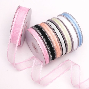 Ruffled Organza Ribbon Wood Ear Edge Translucent Chiffon Webbing For DIY Hair Bow Gift Wrapping Clothing Accessories