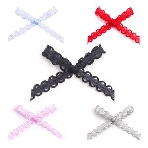 Handmade Polyester Ribbon Bows Mini Bowknots With Double Wave Edge For Clothing Nail Art Scrapbooking Gift Wrapping Decor
