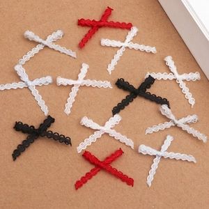 Mix of colorful mini lace cross appliques for DIY crafts and clothing decoration