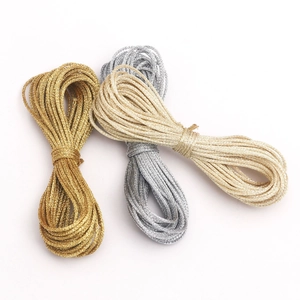 1mm metallic braided Christmas rope set in gold and silver for DIY gift wrapping