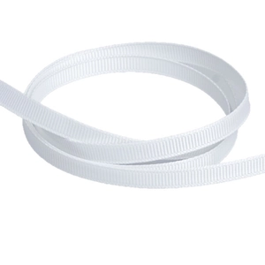 Ruban gros-grain blanc de 0,6 cm avec texture côtelée pour bricolage et cadeaux